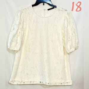 Cream Puff Sleeve Boxy Blouse
